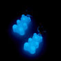 Blue 0.5&quot; Glow In The Dark Gummy Bear Clip On Drop Earrings,