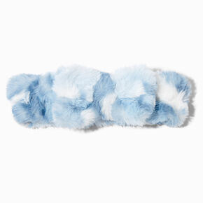 Blue Multicolored Furry Makeup Bow Headwrap,