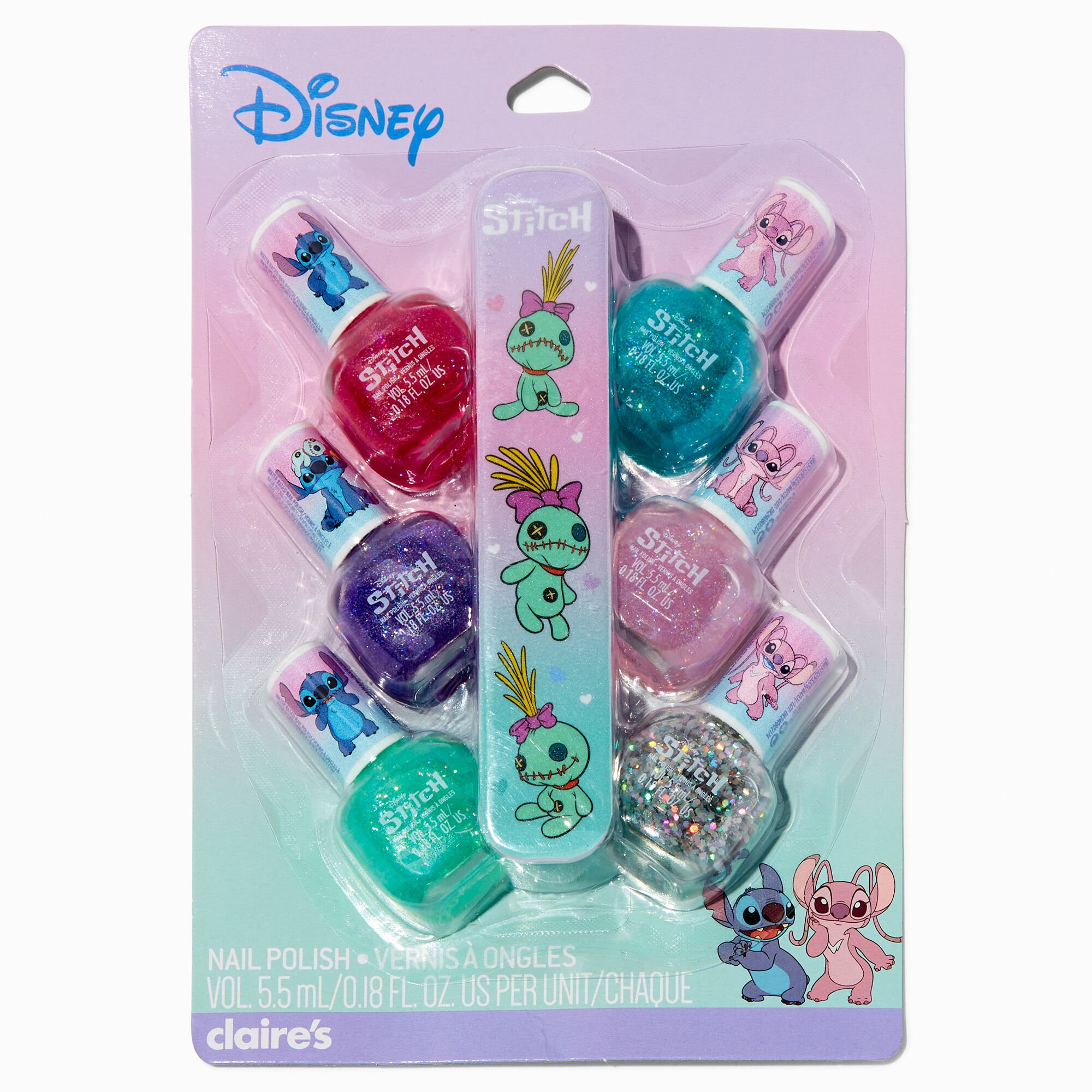 Disney Stitch Claire's Exclusive BFF Nail Polish Set - 7 Pack,
