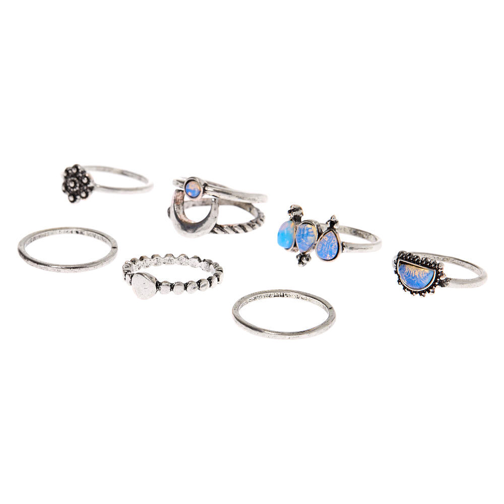 Silver Western Mystic Rings - 7 Pack,