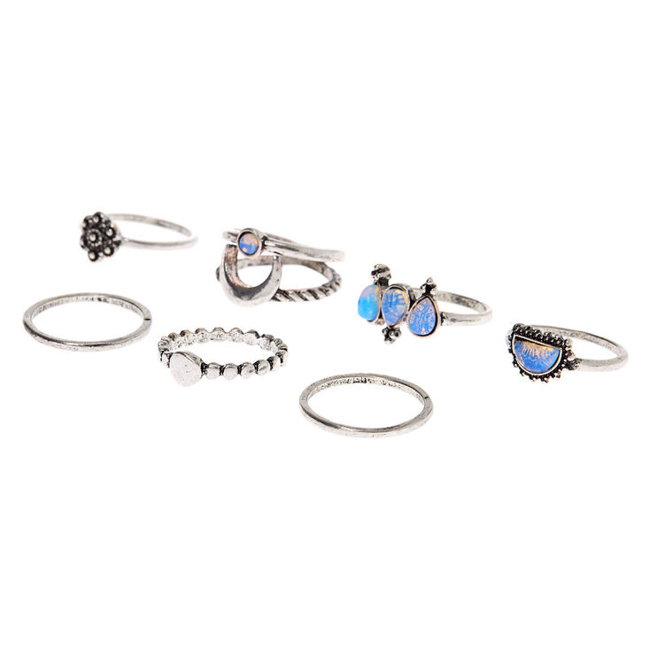 Silver Western Mystic Rings - 7 Pack,