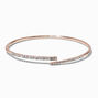 Rose Gold-tone Rhinestone Wrap Bangle Bracelet,