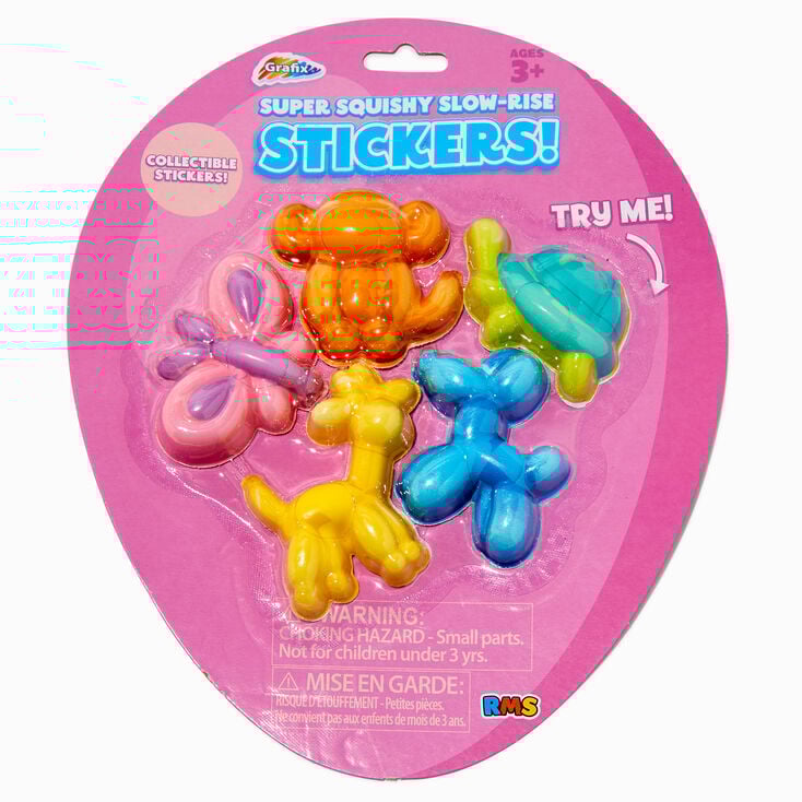 Grafix&reg; Balloon Animal Super Squishy Slow-Rise Stickers - 5 Pack,