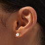 White Daisy Gold-tone Stud Earrings,