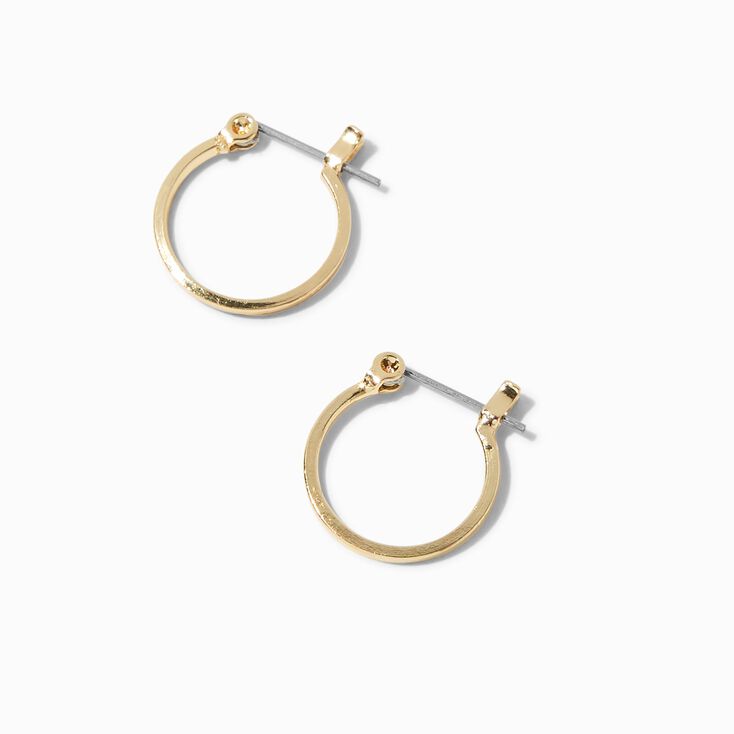 Gold-tone Squared 15mm Hoop Earrings,