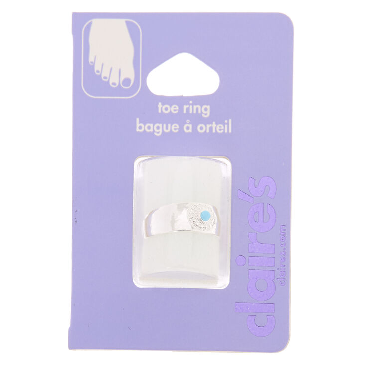 Turquoise Stone Silver Toe Ring,