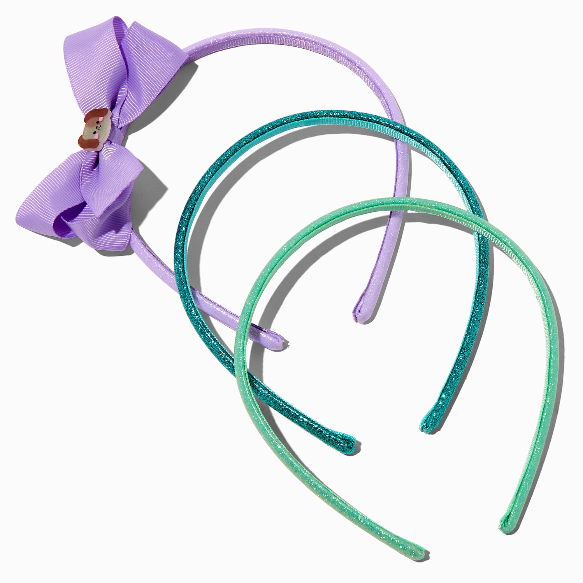 Claire's Club Purple Bow Puppy Headbands - 3 Pack,
