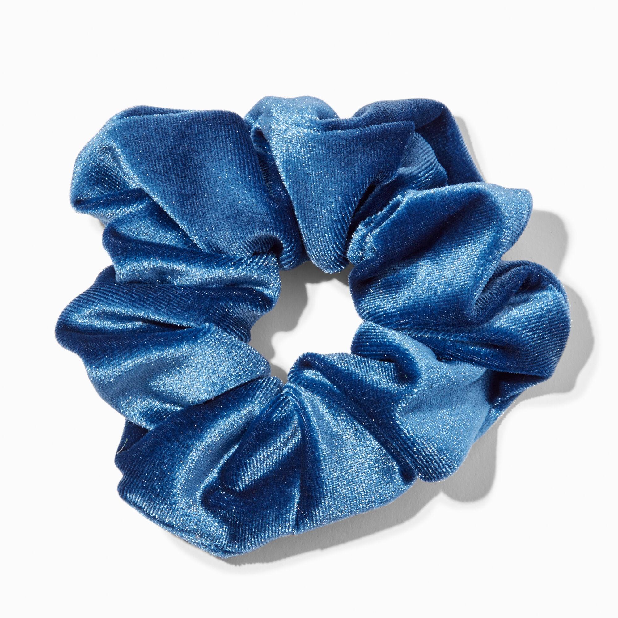 View Claires Medium Velvet Hair Scrunchie Denim Bracelet information