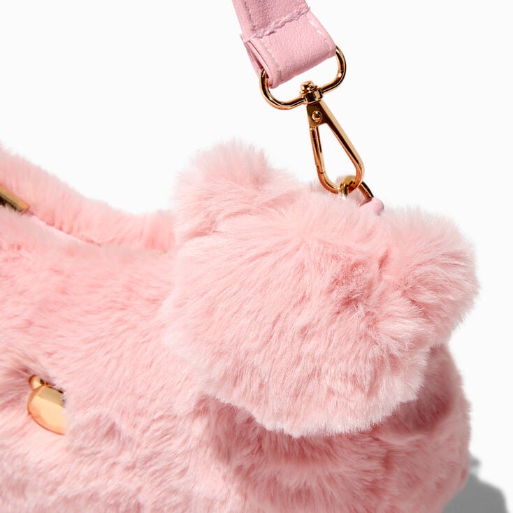 Pink Furry Shoulder Handbag,