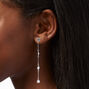 Silver Chain Cubic Zirconia 3&quot; Drop Earrings,