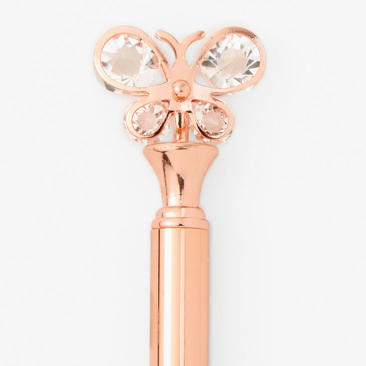 Jeweled Butterfly Rose Gold Pen,