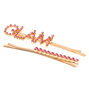 Rose Gold Glam Crystal Hair Pins - Pink, 2 Pack,