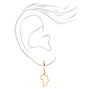 Gold 10MM Africa Outline Huggie Hoop Earrings,