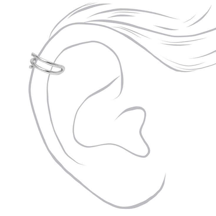 Silver Pearl Chain Ear Cuffs - 3 Pack,