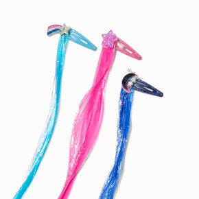 Claire&#39;s Club Starry Faux Hair Snap Hair Clips - 6 Pack,