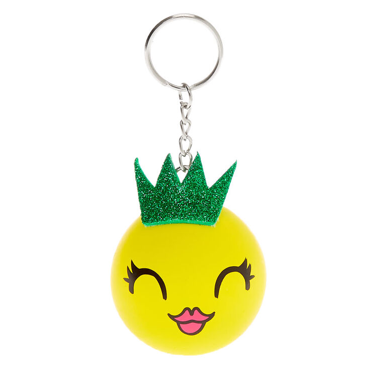 Pineapple Princess Stress Ball Keychain - Yellow,