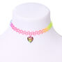 Rainbow Mood Heart Tattoo Choker Necklace,