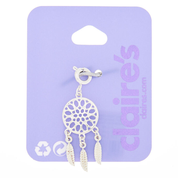 Silver Dreamcatcher Bracelet Charm,