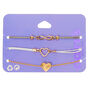 Bracelets c&oelig;ur symbole de l&rsquo;infini couleur dor&eacute;e - Lot de 3,