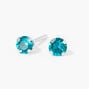 14kt White Gold 3mm December Crystal Blue Zircon Studs Ear Piercing Kit with Ear Care Solution,