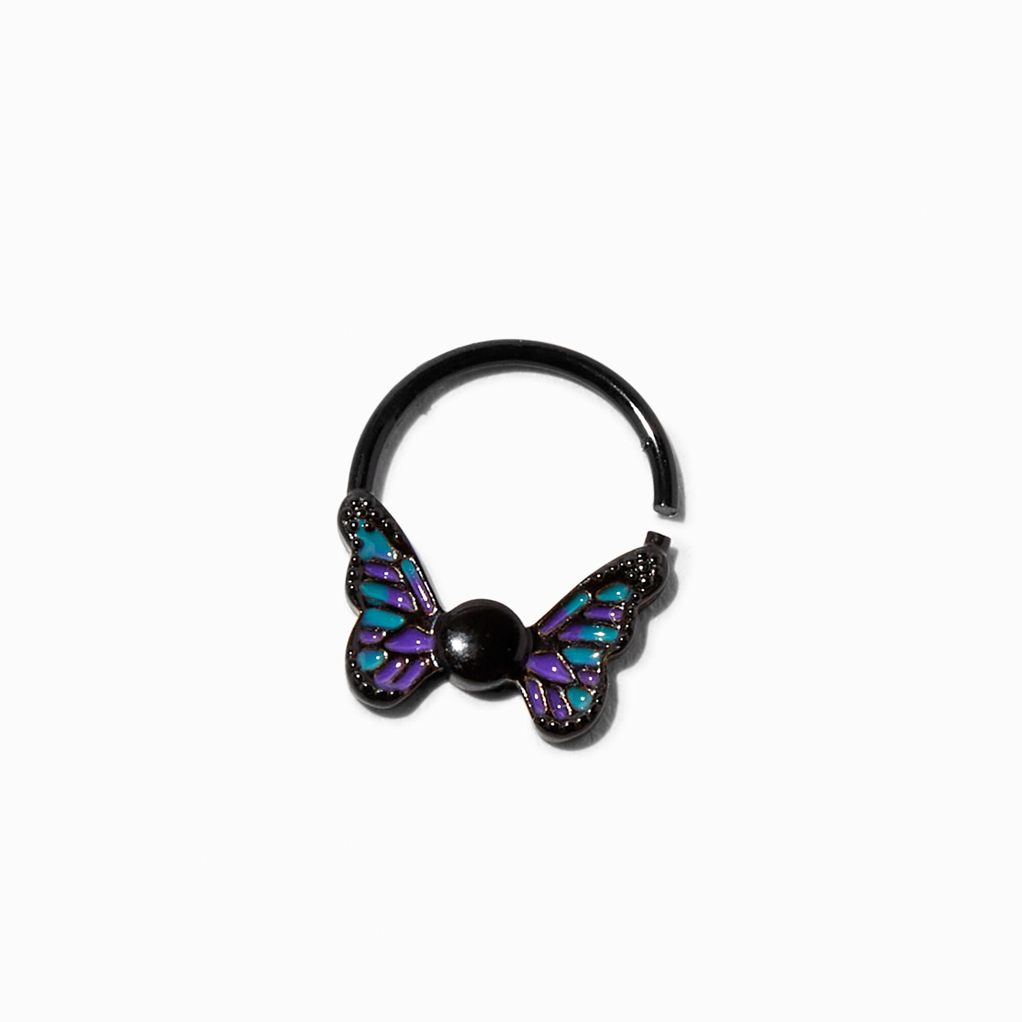 View Claires 20G Butterfly Cartilage Clicker Earring Black information