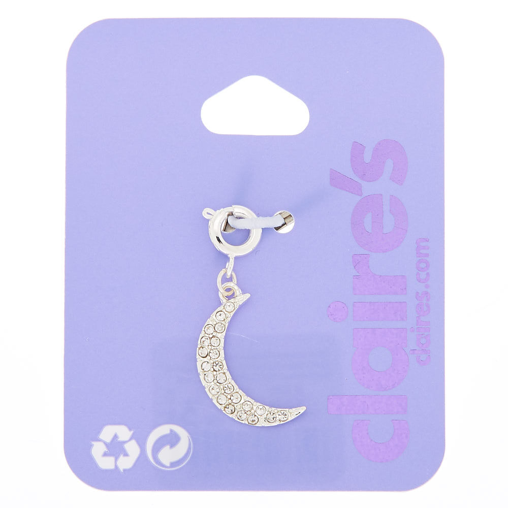 Silver Crescent Moon Bracelet Charm,