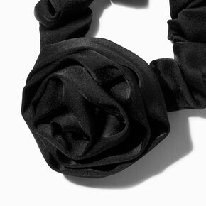 Chouchou soyeux avec rose noire,