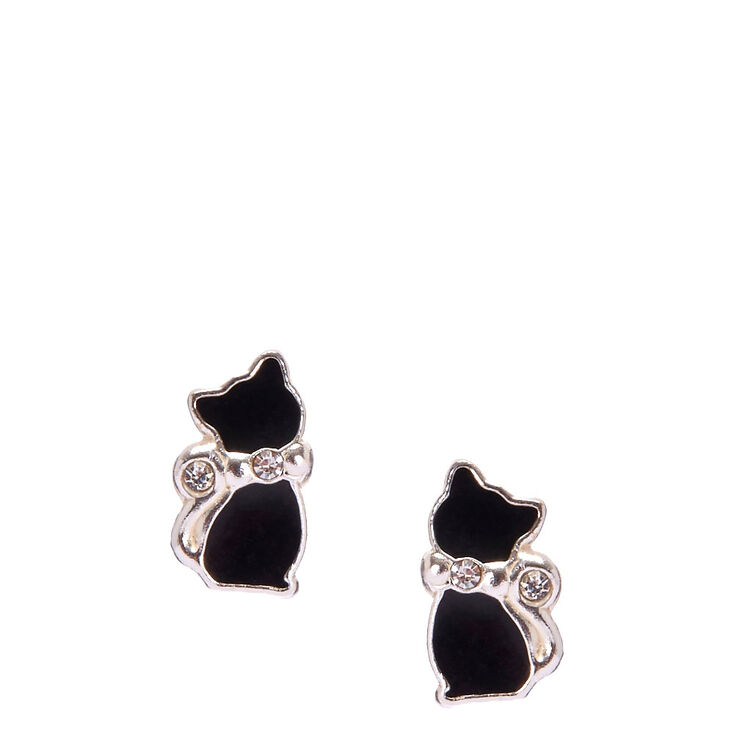 Black cat earings