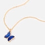 Butterfly Birthstone Gold-tone Pendant Necklace,