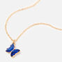 Butterfly Birthstone 16&quot; Gold Pendant Necklace - February,