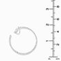 Silver-tone 40mm Crystal Hoop Clip-on Earrings,