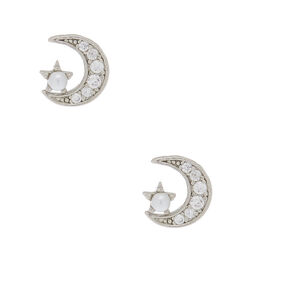 Sterling Silver & Rose Gold Earrings | Claire's US