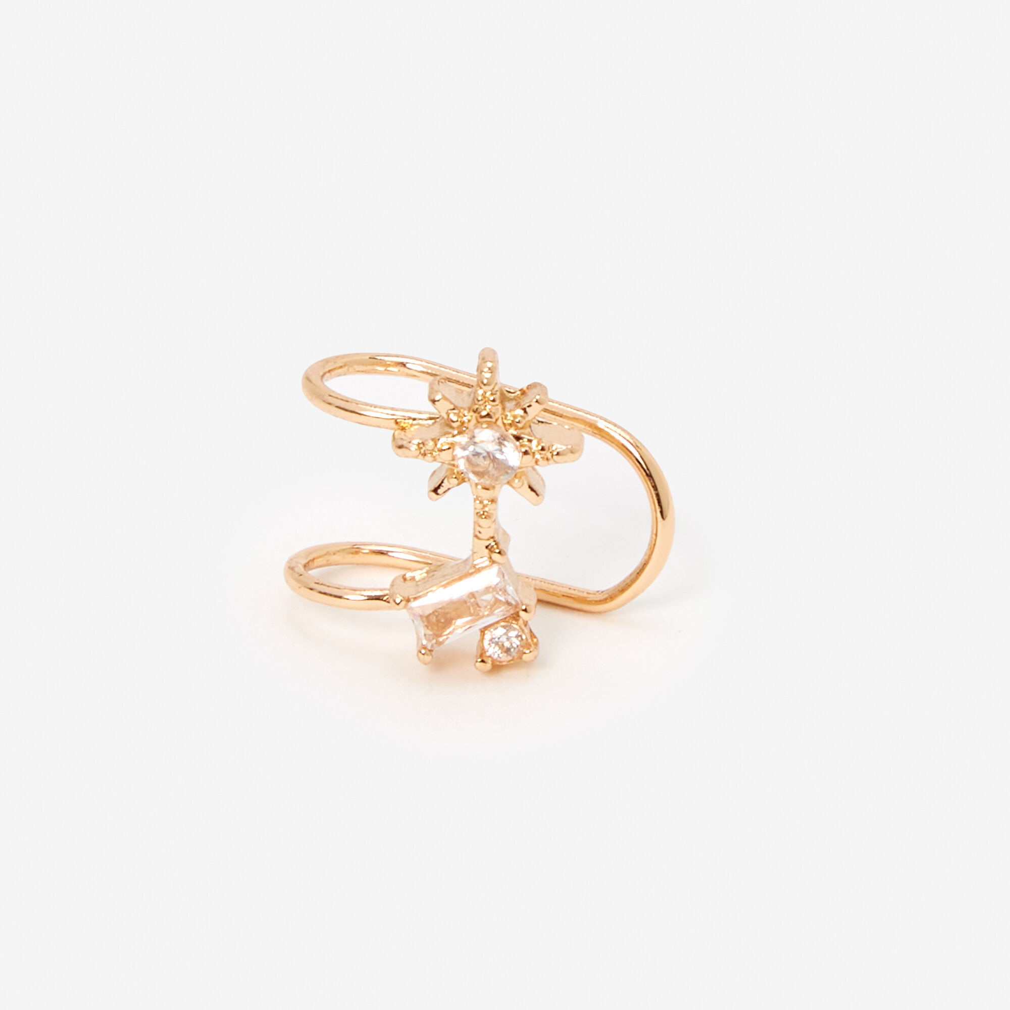 Claire's Manchette d’oreille avec strass couleur dorée