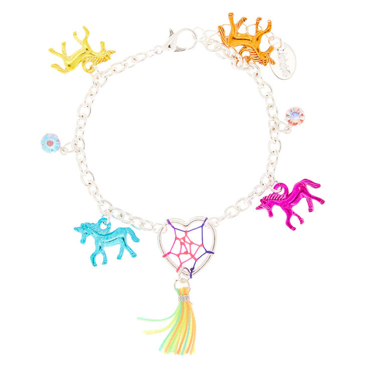 Rainbow Unicorn Dreamcatcher Charm Bracelet,