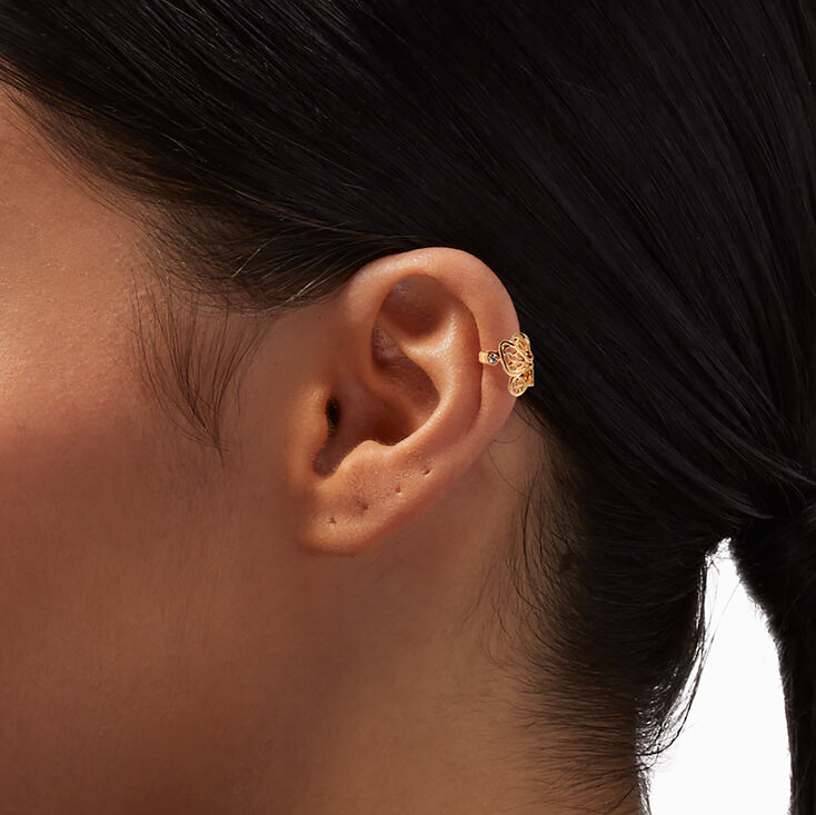 Gold Filigree Butterfly Ear Cuff,