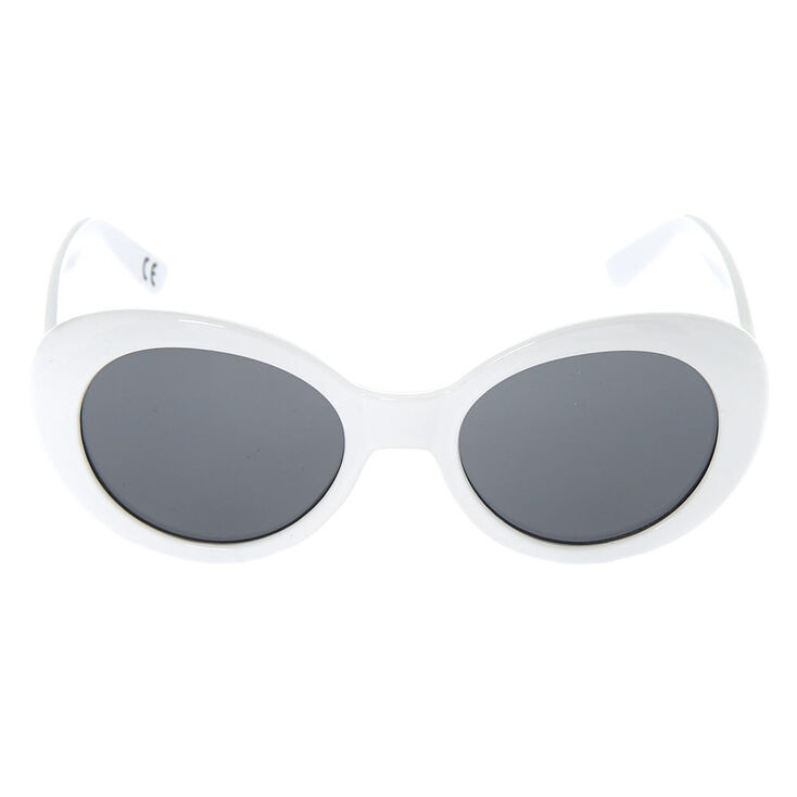 Round Mod White Sunglasses,