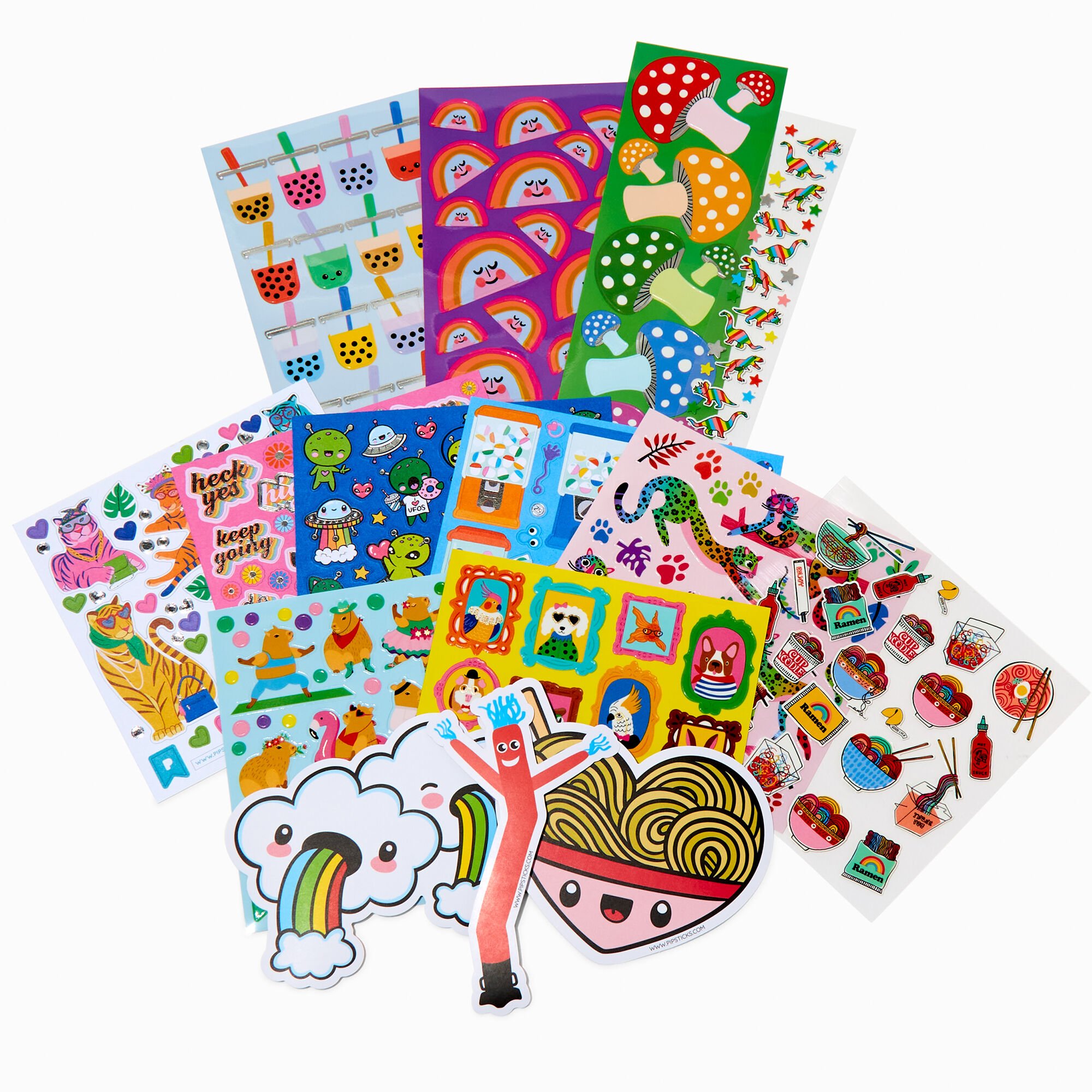 Pipstickers® Quirky Super Sparkly Sticker Sheet Set,