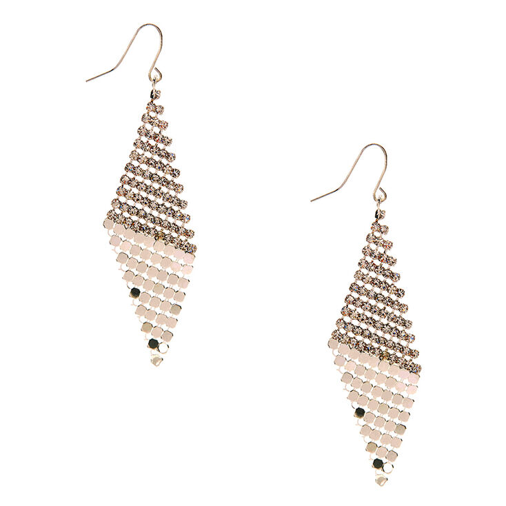 Claire's Pendants d'oreilles tulle en strass couleur argenté