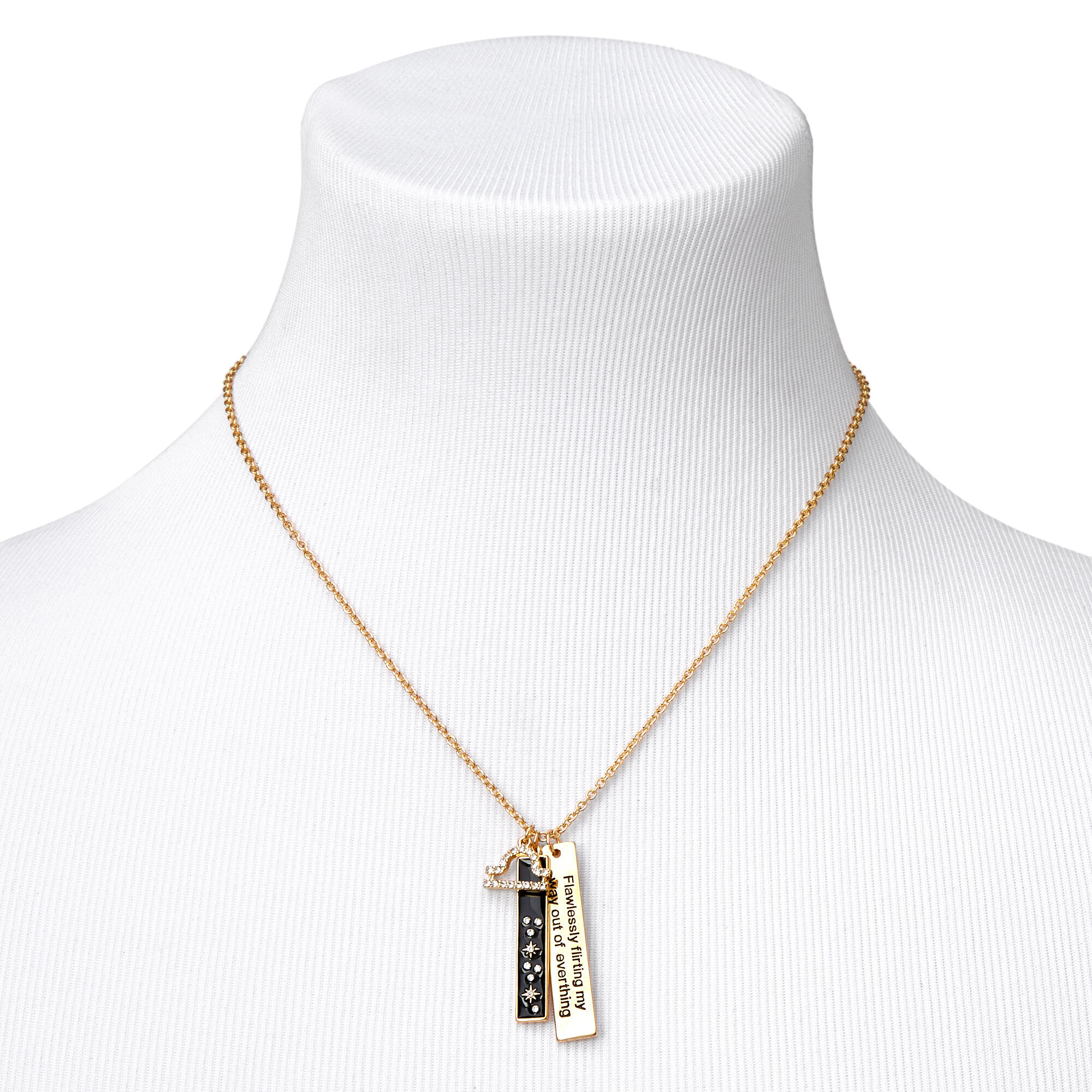 Gold Zodiac Symbol Pendant Charm Necklace,