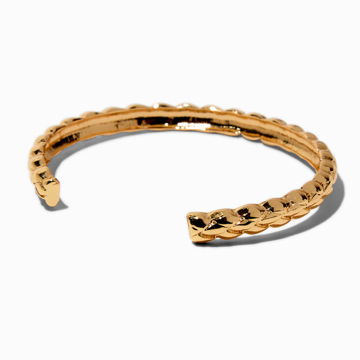Bracelet manchette matelass&eacute; couleur dor&eacute;e,