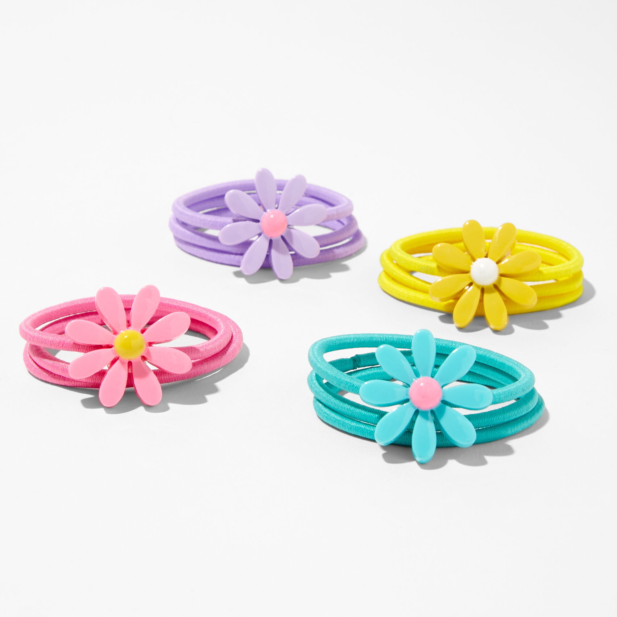 View Claires Bright Daisy Icon Hair Ties 12 Pack information