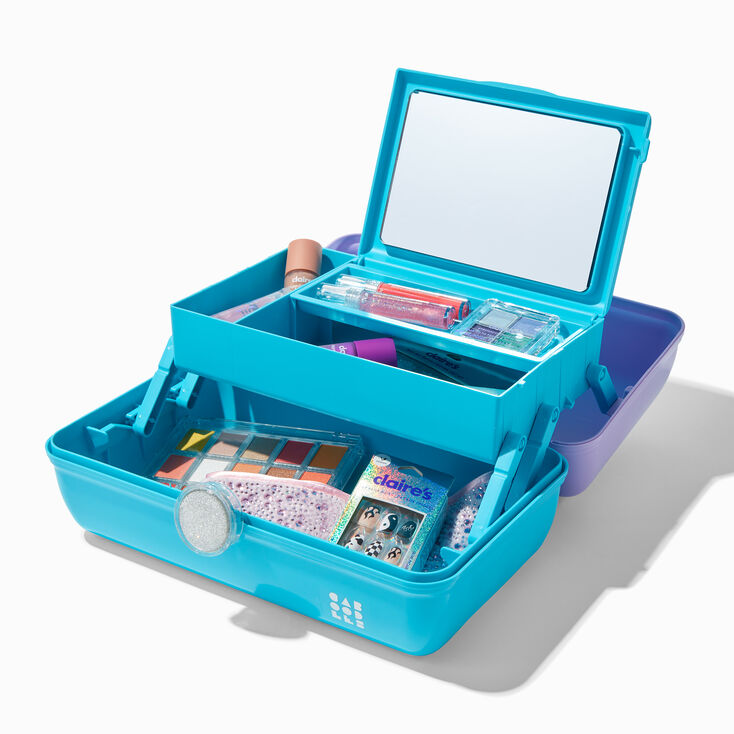 Caboodles Purple &amp; Blue Makeup Case with Stickers,