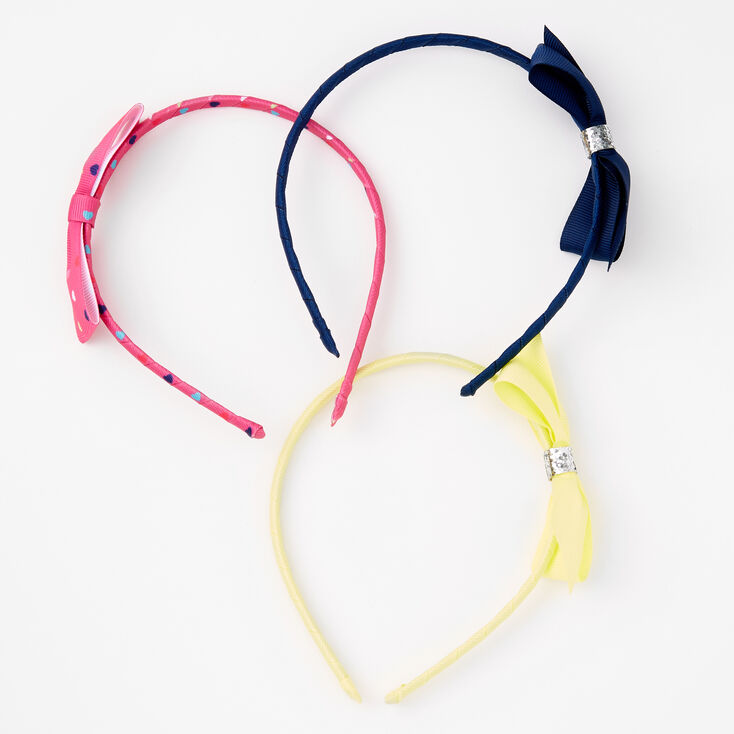 Claire&#39;s Club Classic Heart Bow Headbands - 3 Pack,