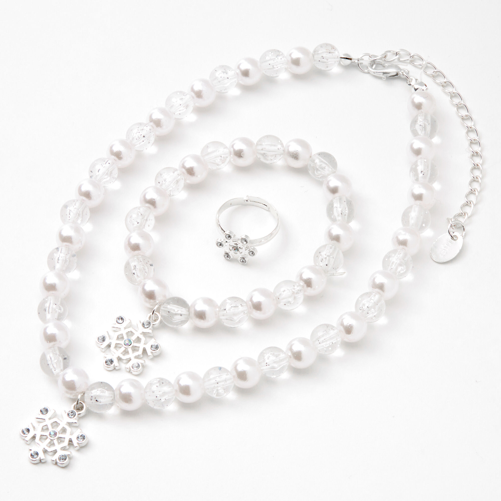 Claire s Club Traditional Holiday Snowflake Jewelry Set 3 Pack