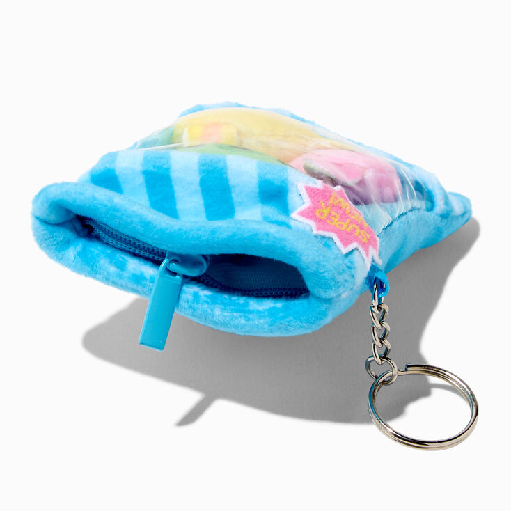 small Size) Candy-colored Plush Round Coin Purse Keychain Cute