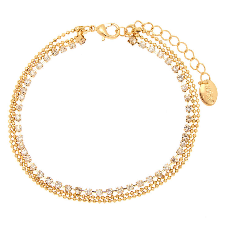 Gold Studded Multi Layered Anklet - 3 Pack | Claire's