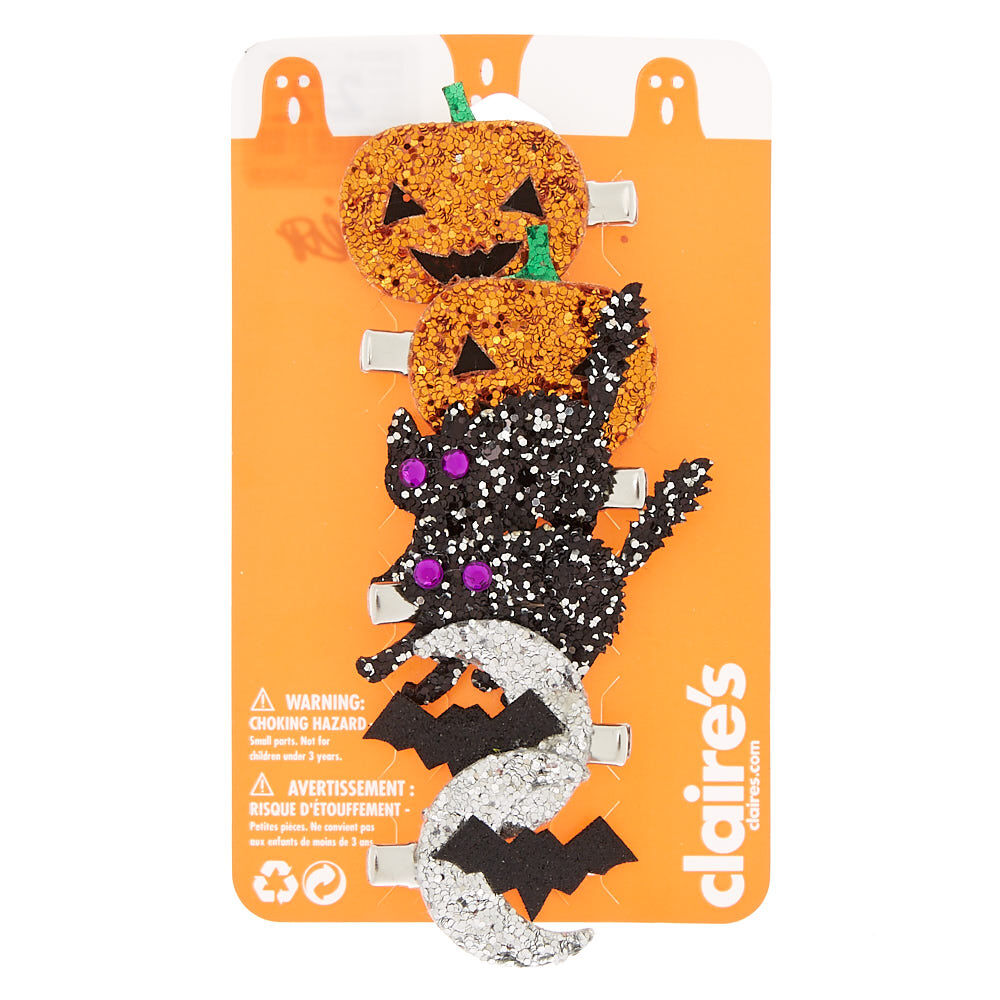 Glitter Halloween Hair Clips - 6 Pack,