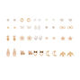Mixed Metal Favorite Charm Stud Earrings - 20 Pack,