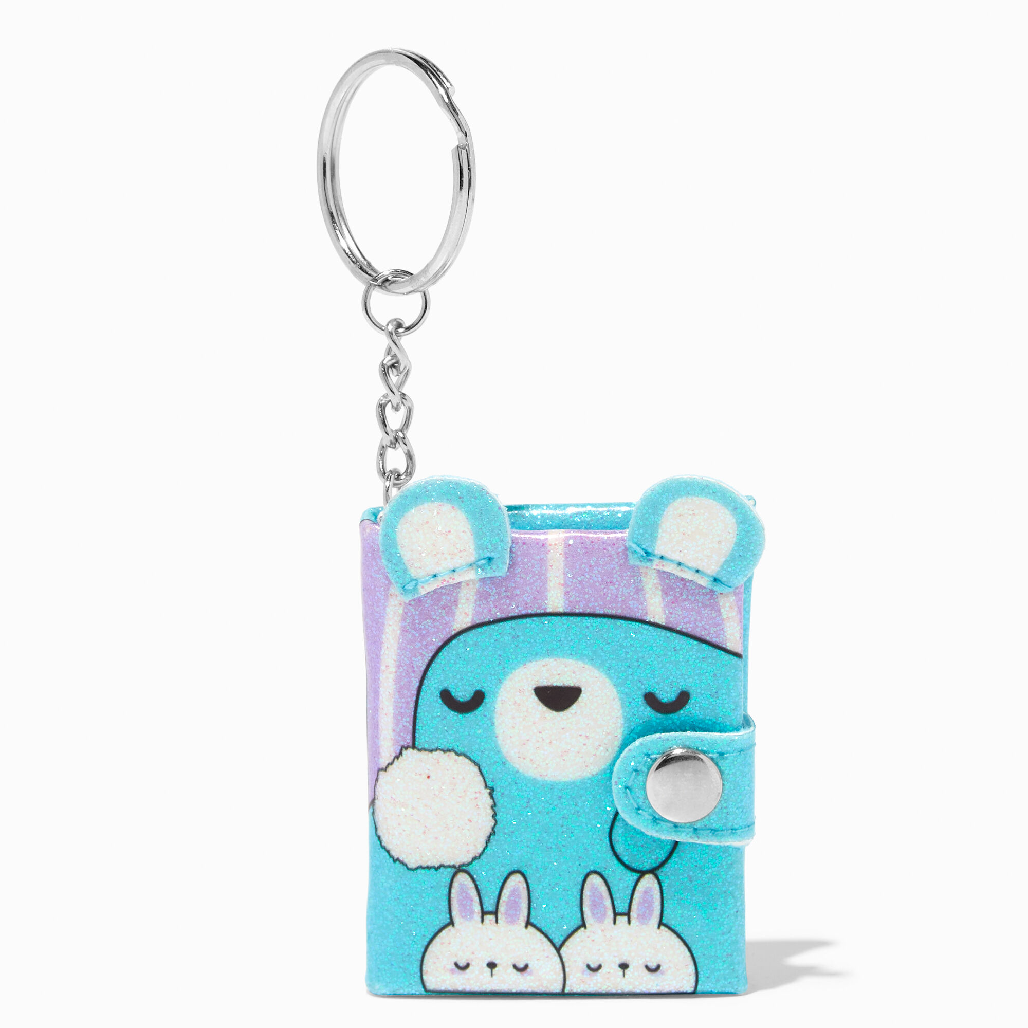 Sleepy Bear Mini Glitter Diary Keychain,
