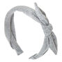 Solid Knotted Bow Headband - Light Gray,